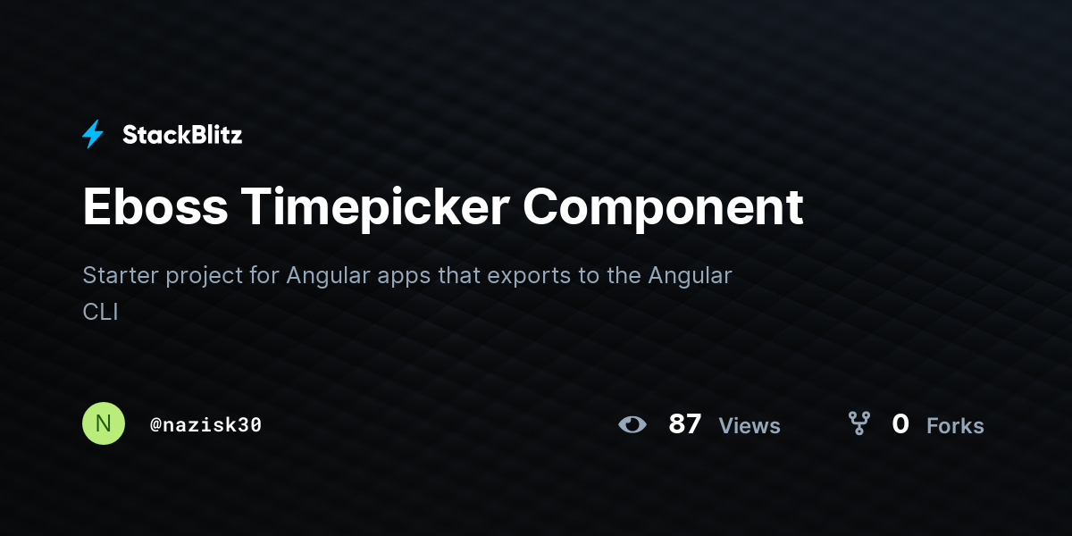 Eboss Timepicker Component - StackBlitz