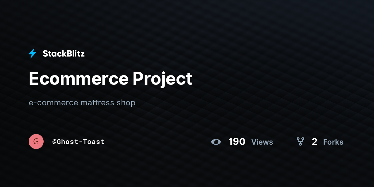 Ecommerce Project - StackBlitz