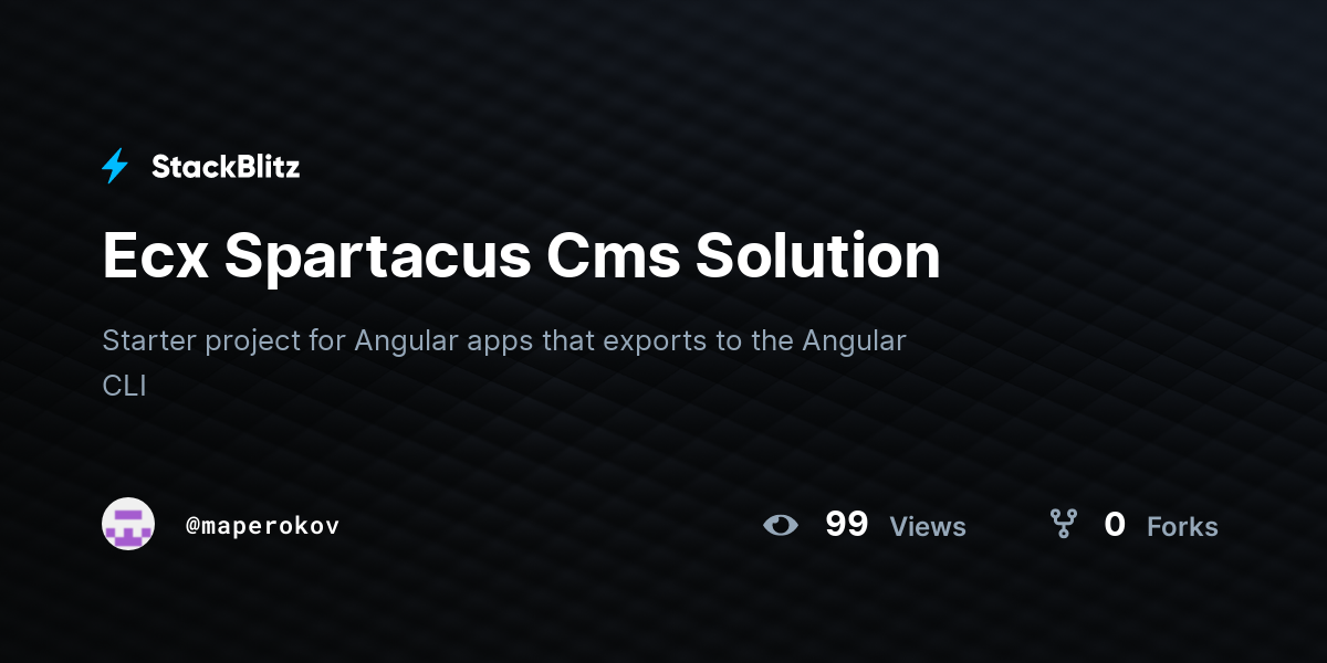 Ecx Spartacus Cms Solution - StackBlitz