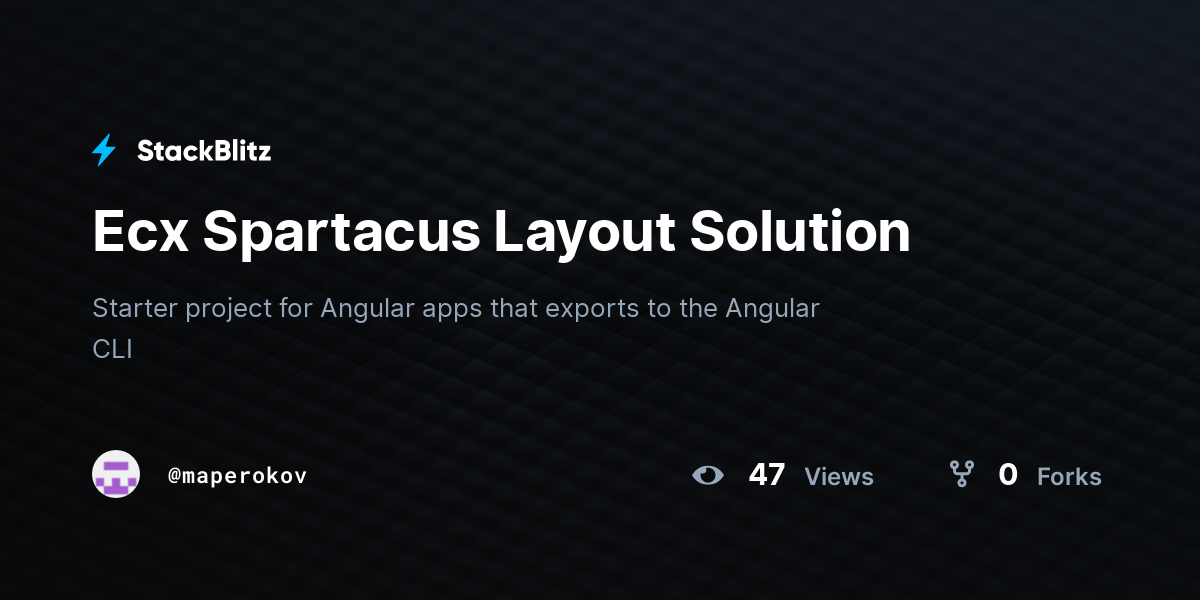 Ecx Spartacus Layout Solution - StackBlitz