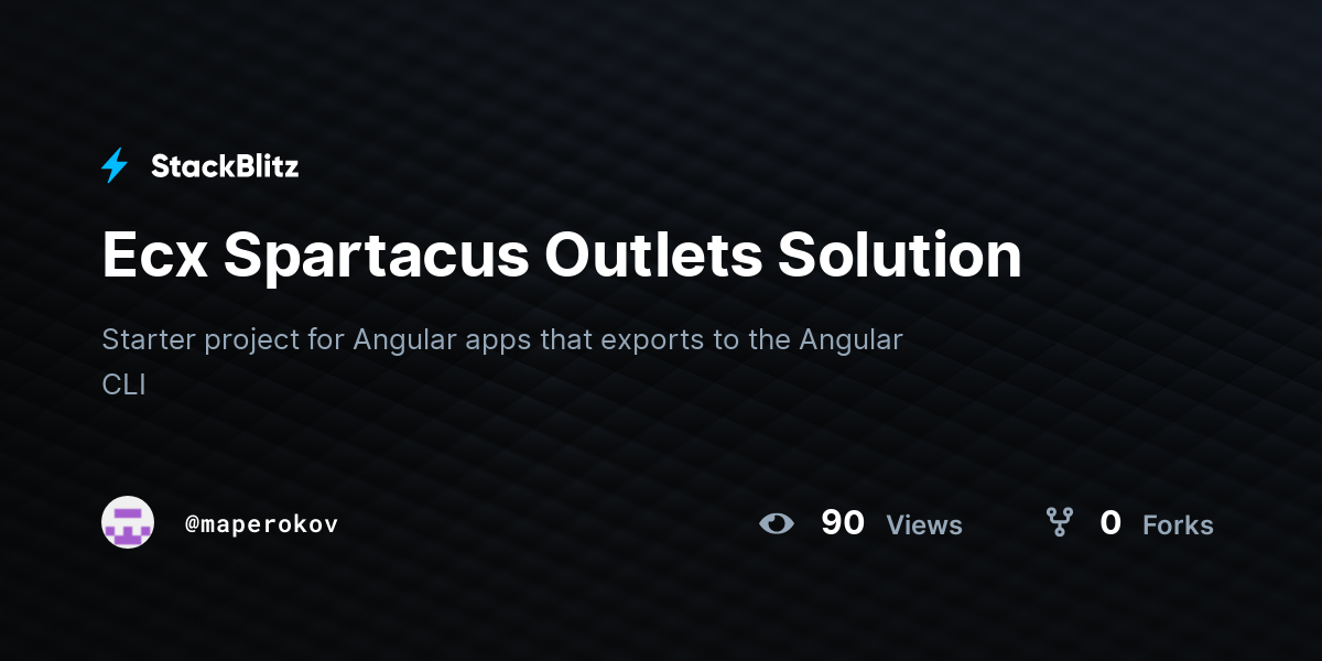 Ecx Spartacus Outlets Solution - StackBlitz