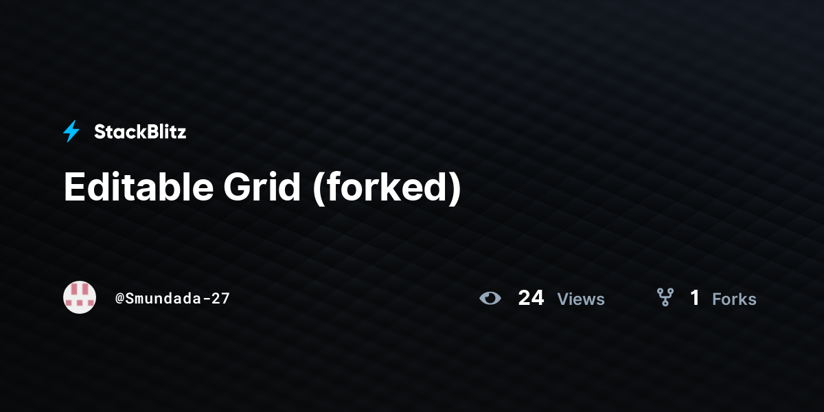 Editable Grid (forked) - StackBlitz