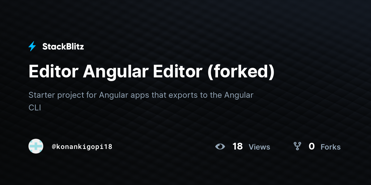 Editor Angular Editor (forked) - StackBlitz