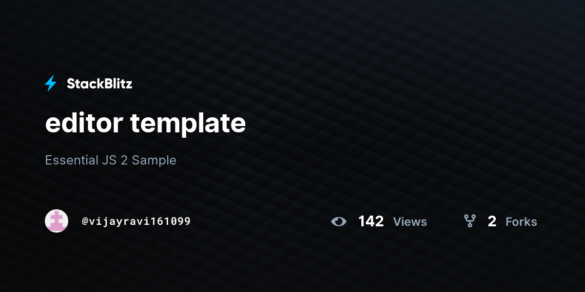 editor template - StackBlitz