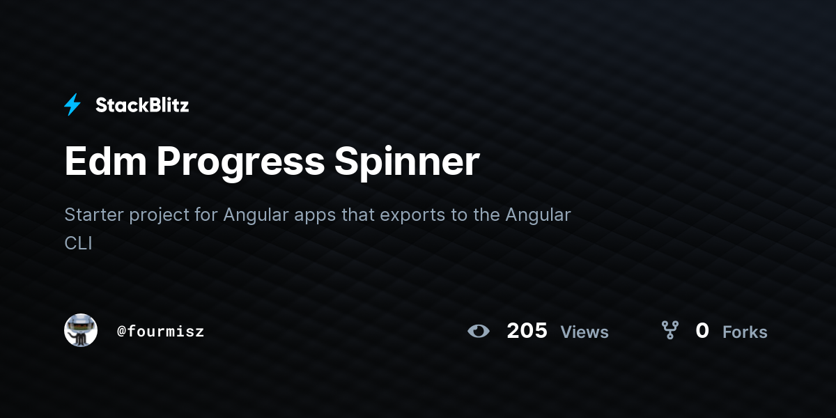 Edm Progress Spinner - StackBlitz