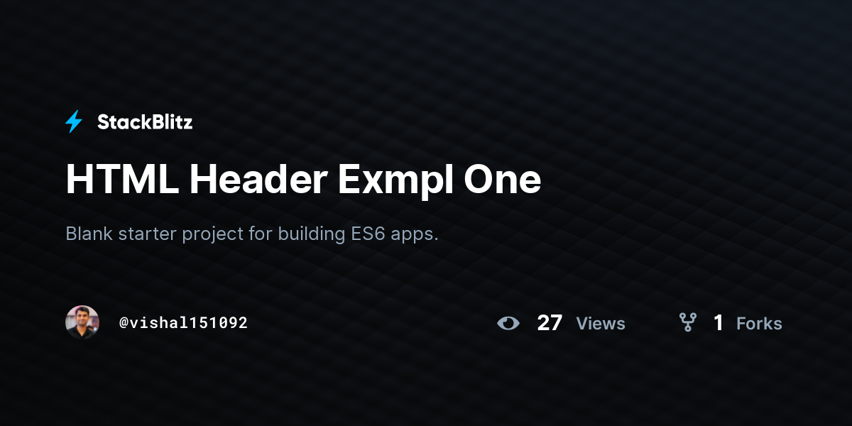 HTML Header Exmpl One - StackBlitz