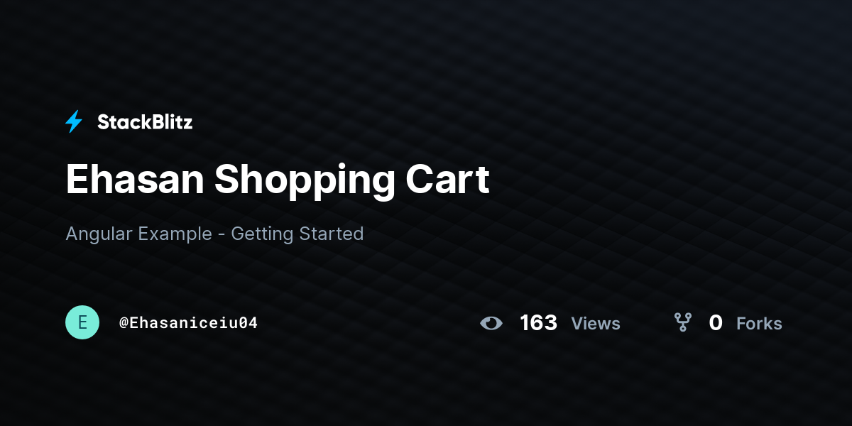 Ehasan Shopping Cart - StackBlitz