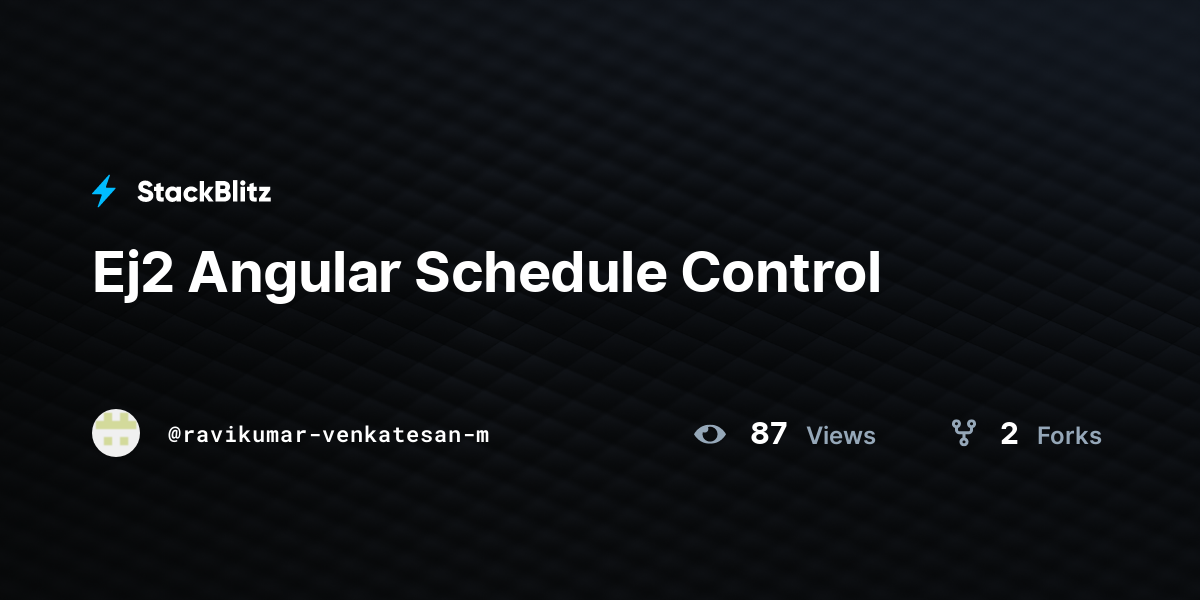 Ej2 Angular Schedule Control - StackBlitz