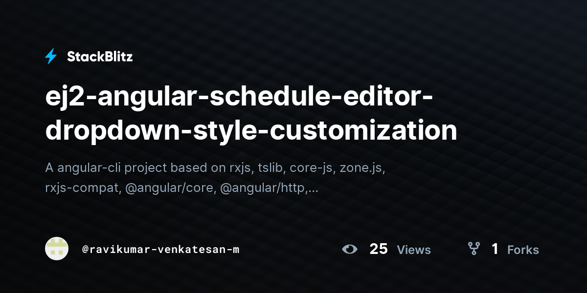 ej2-angular-schedule-editor-dropdown-style-customization - StackBlitz
