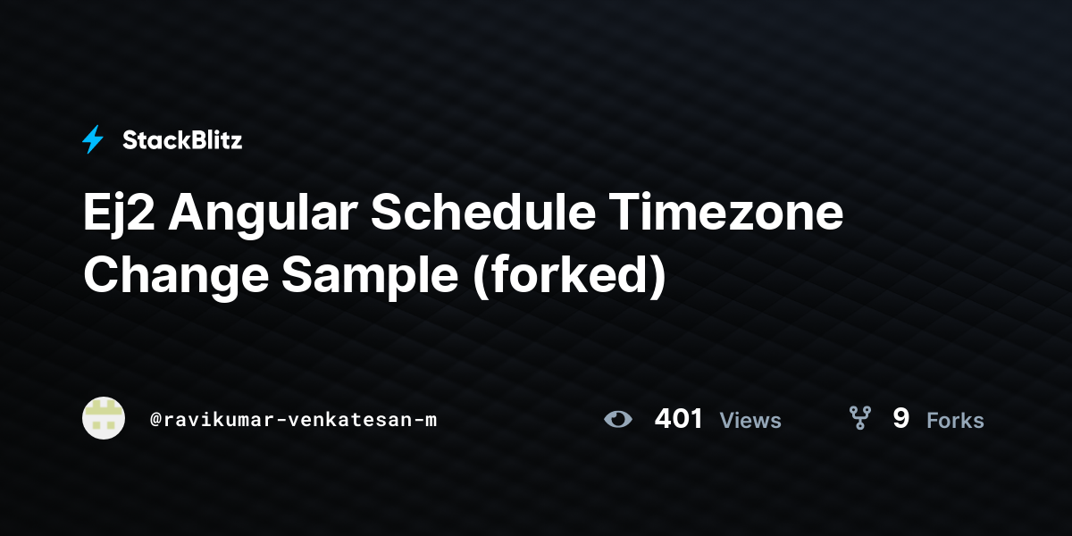 Ej2 Angular Schedule Timezone Change Sample (forked) StackBlitz