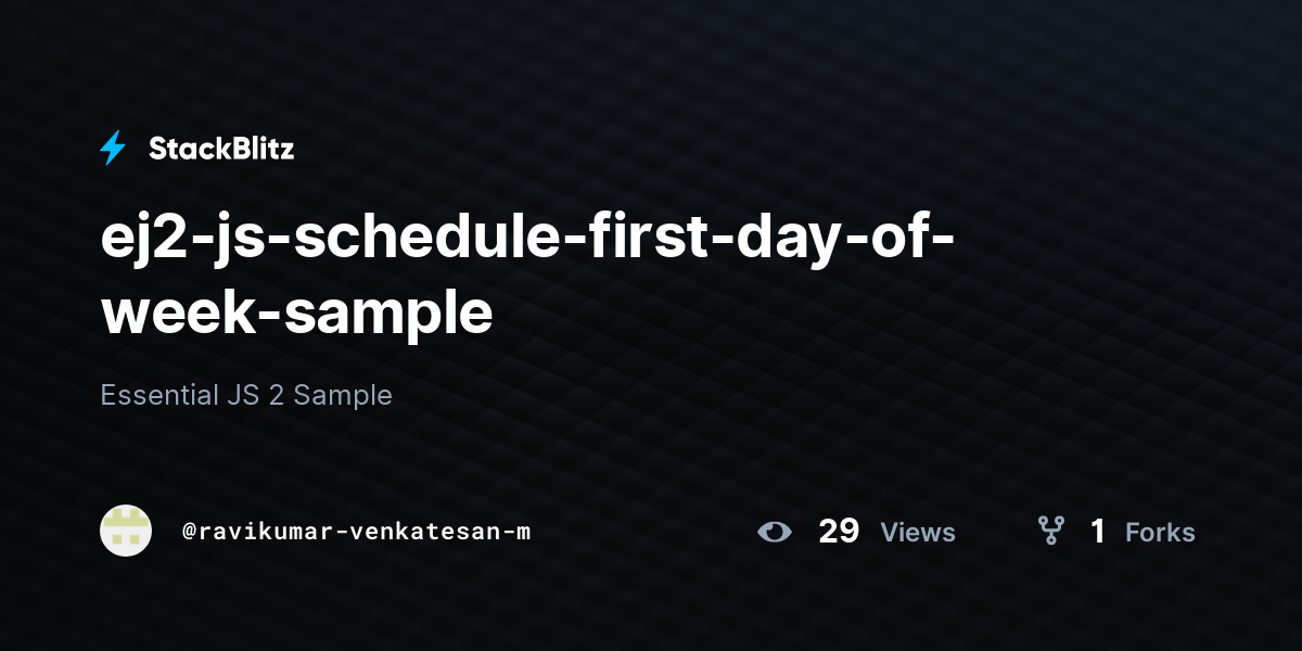 ej2-js-schedule-first-day-of-week-sample-stackblitz