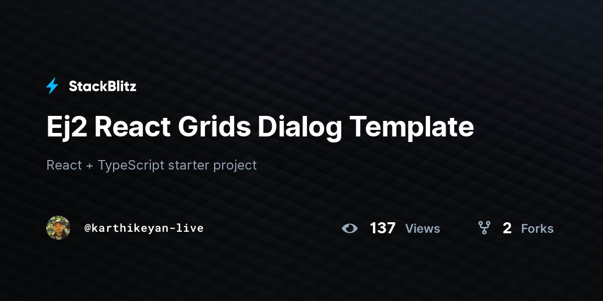 Ej2 React Grids Dialog Template - StackBlitz