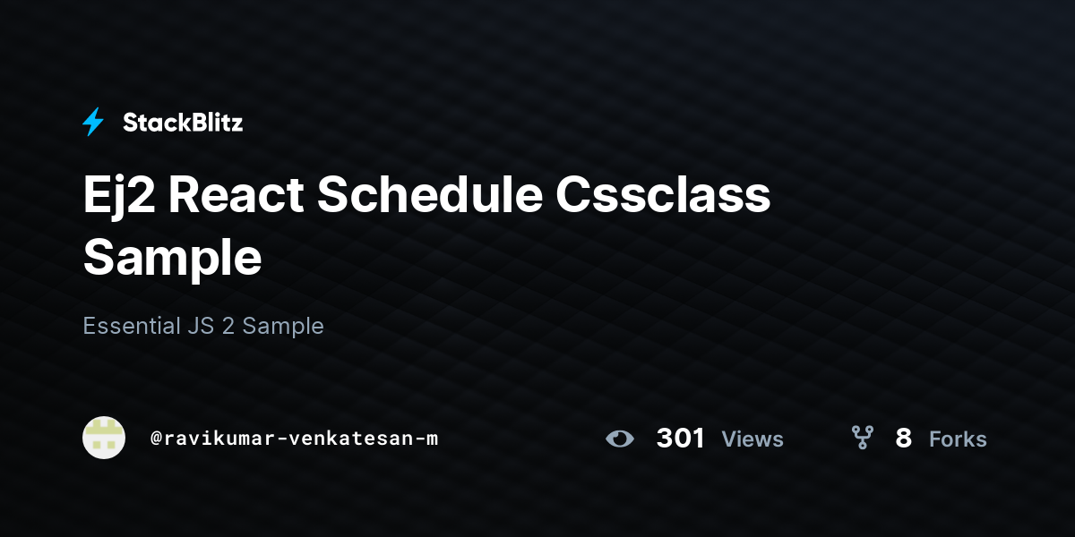 Ej2 react schedule cssclass sample stackblitz