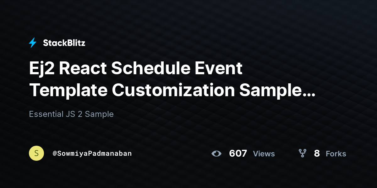 Ej2 React Schedule Event Template Customization Sample (forked ...