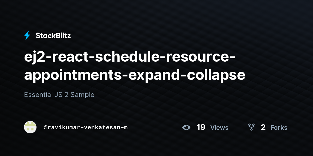 ej2-react-schedule-resource-appointments-expand-collapse - StackBlitz