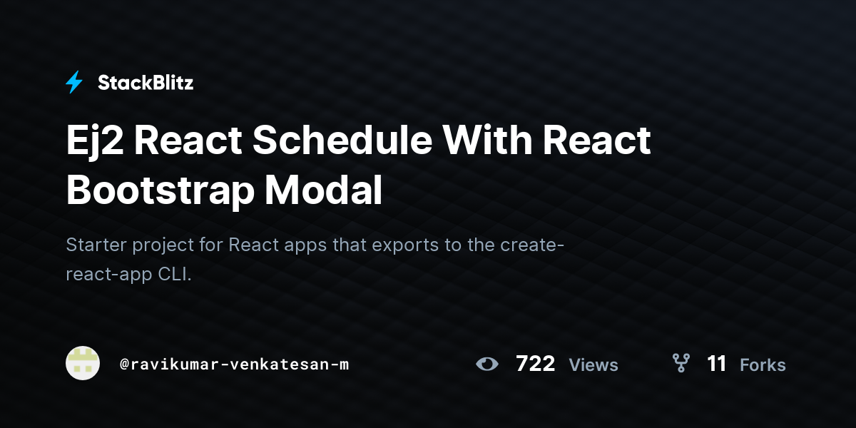 Ej2 React Schedule With React Bootstrap Modal - StackBlitz
