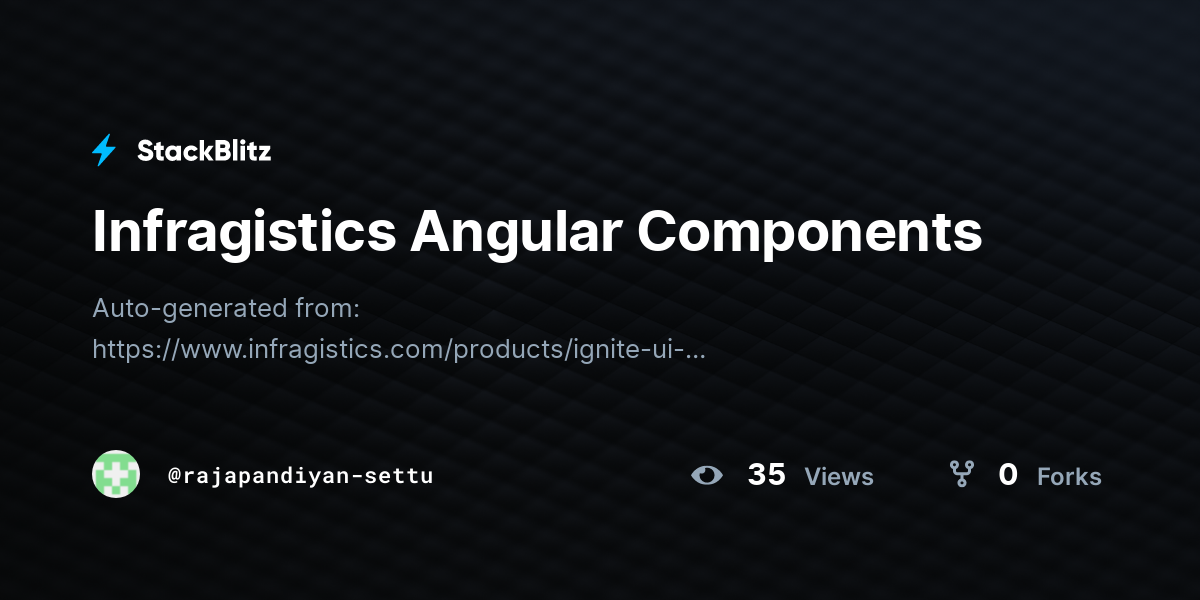 Infragistics Angular Components - StackBlitz