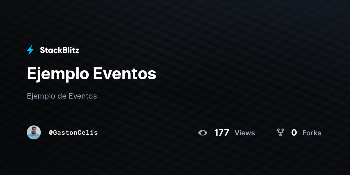 Ejemplo Eventos - StackBlitz