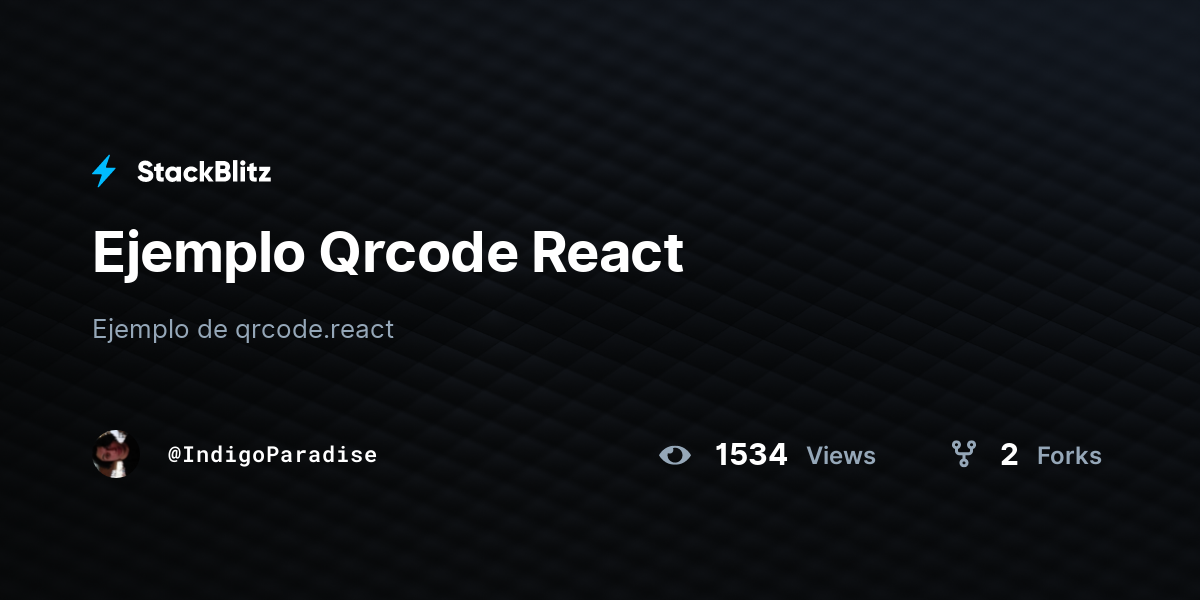 Ejemplo Qrcode React - StackBlitz