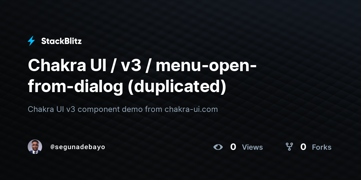 Chakra UI / v3 / menu-open-from-dialog (duplicated) - StackBlitz