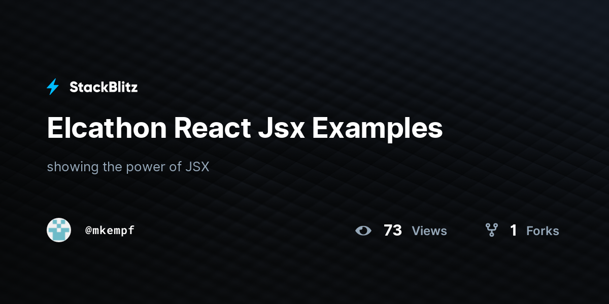 elcathon-react-jsx-examples-stackblitz