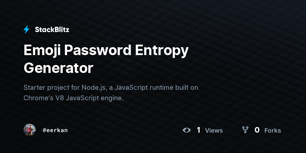 Emoji Password Entropy Generator - StackBlitz