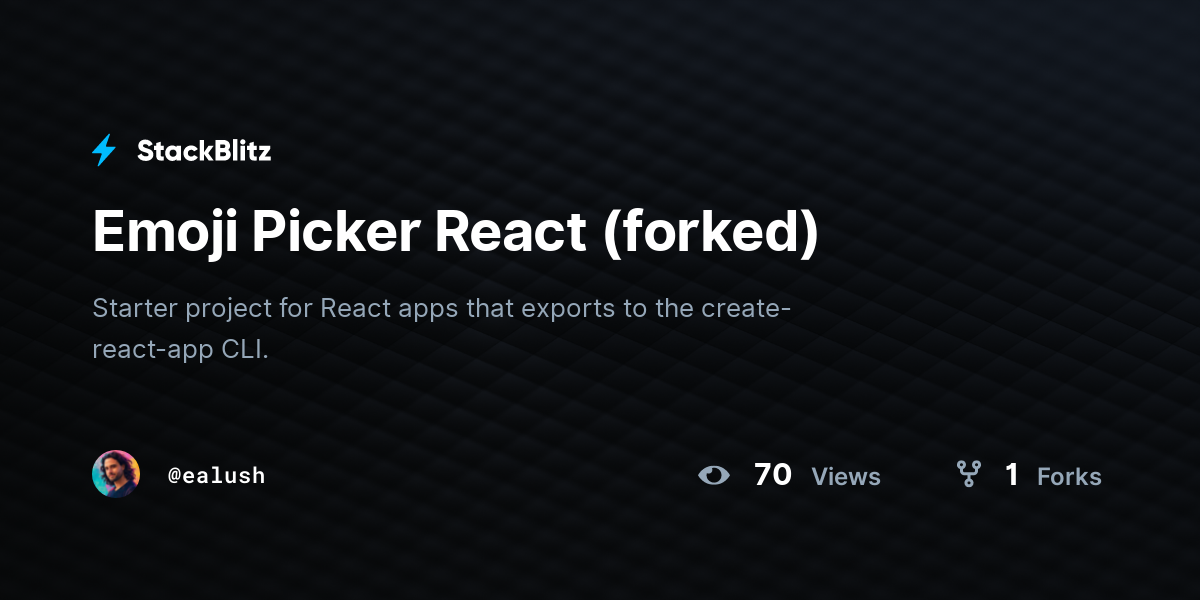 Emoji Picker React (forked) - StackBlitz