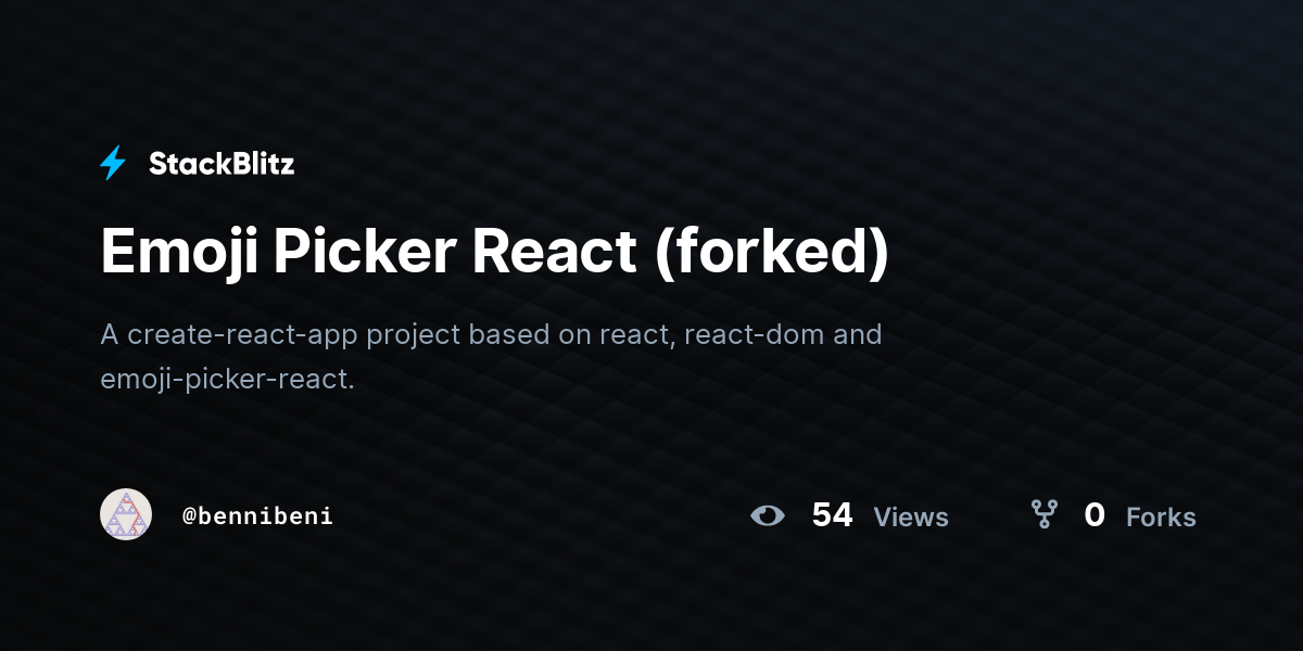 Emoji Picker React (forked) - StackBlitz