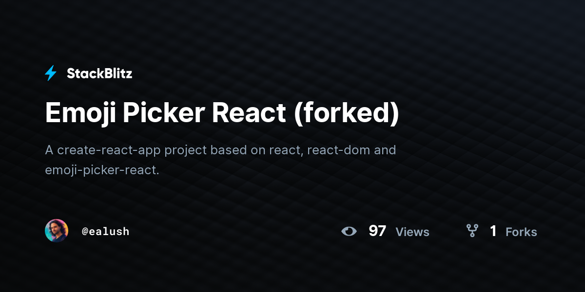 Emoji Picker React (forked) - StackBlitz