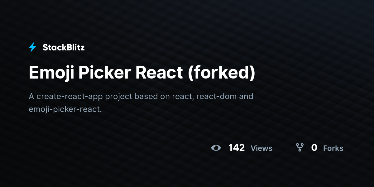 Emoji Picker React (forked) - StackBlitz