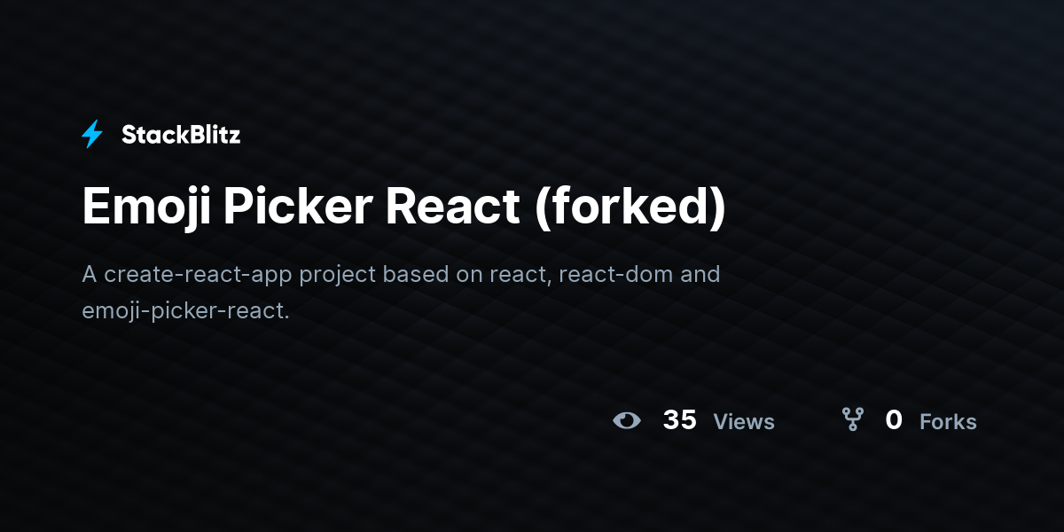 Emoji Picker React (forked) - StackBlitz