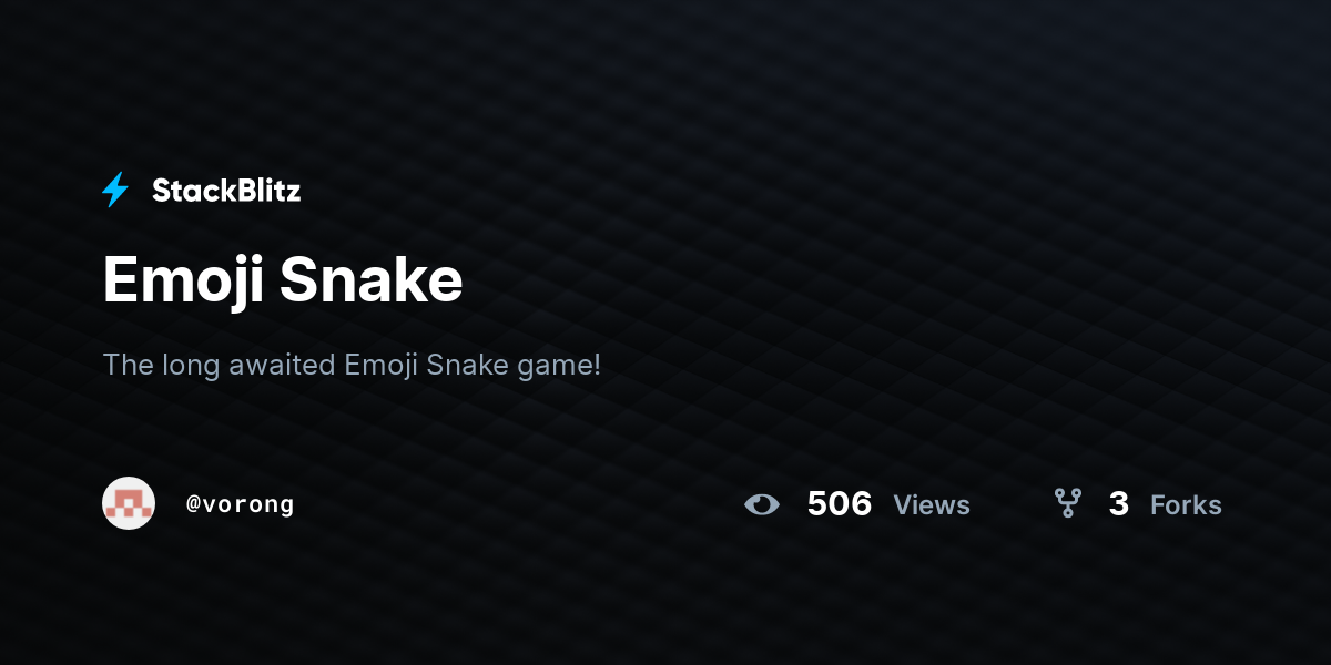 Emoji Snake - StackBlitz