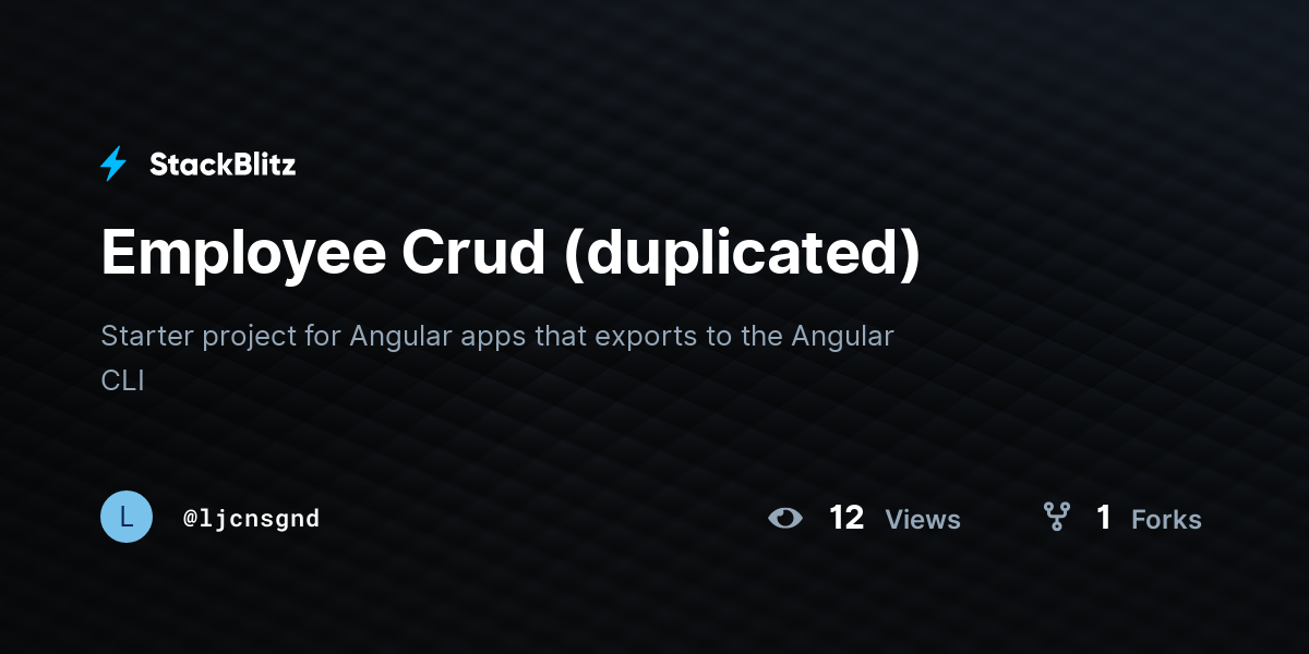 Employee Crud (duplicated) - StackBlitz