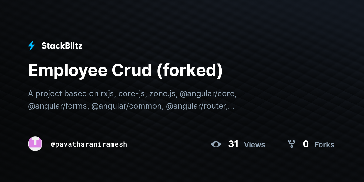 Employee Crud (forked) - StackBlitz