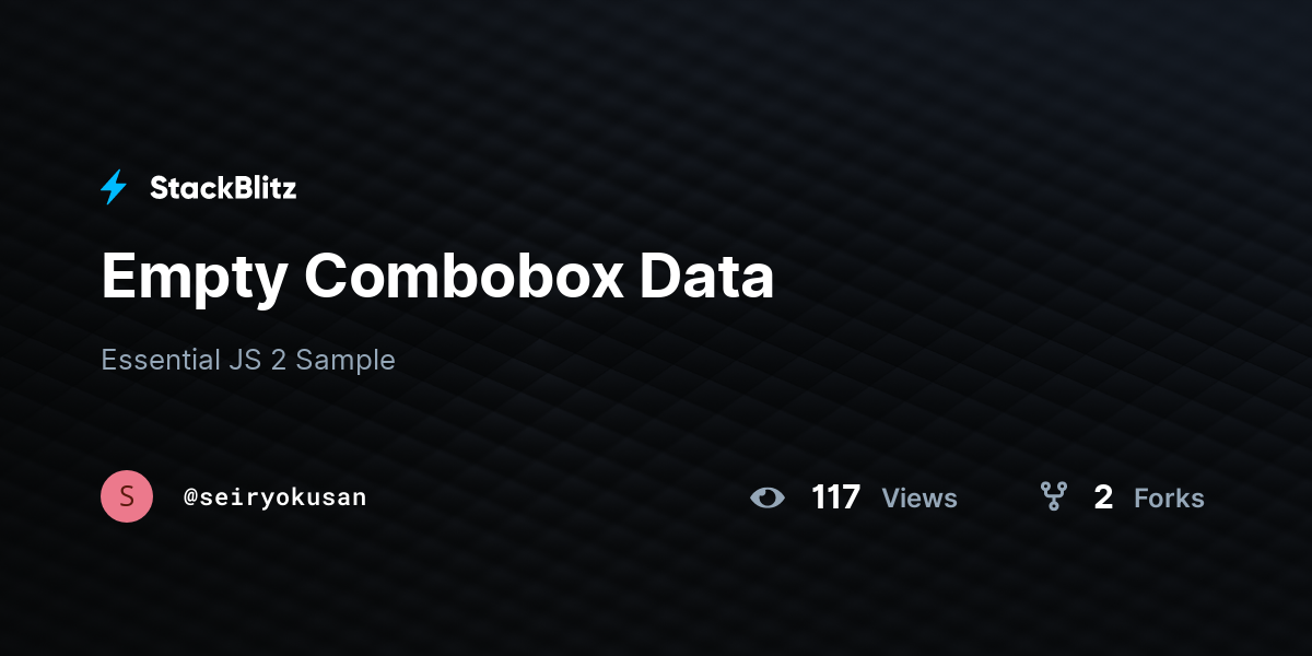 Empty Combobox Data - StackBlitz