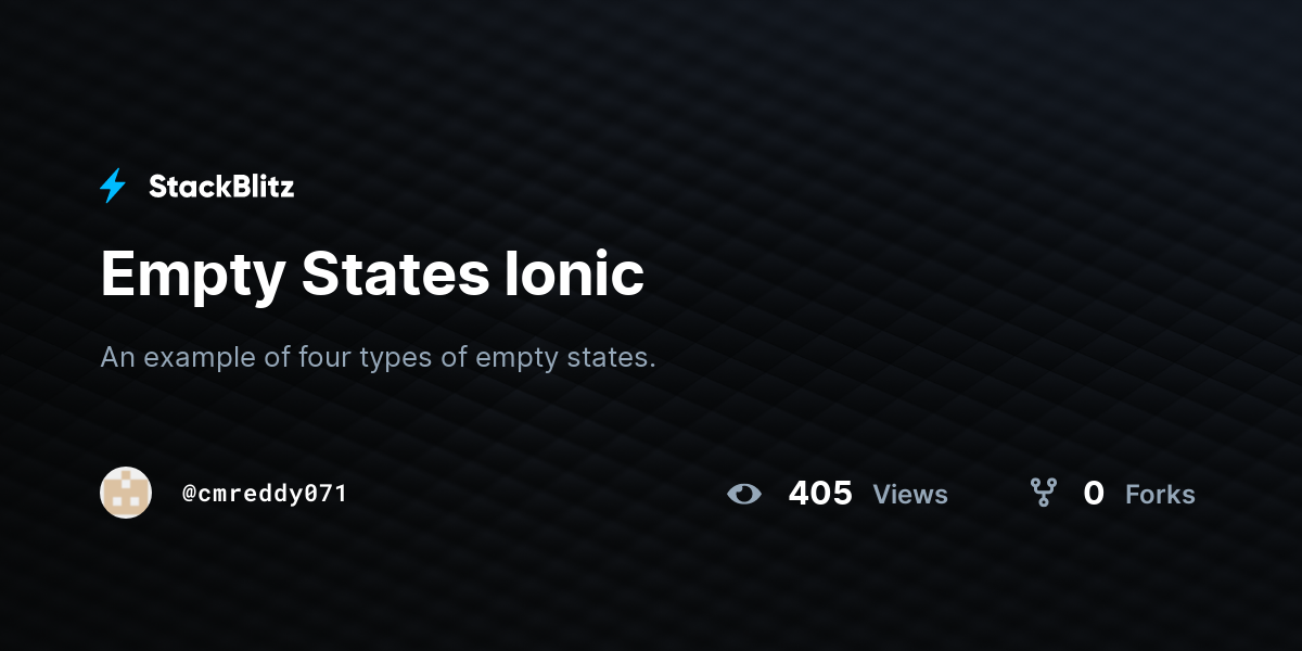 Empty States Ionic - StackBlitz