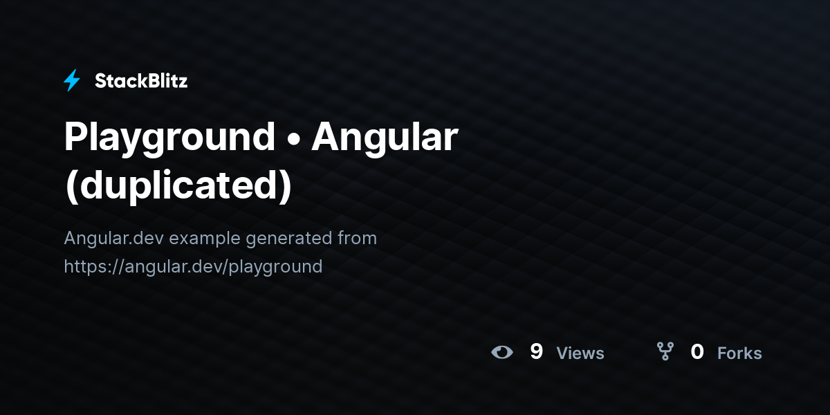 Playground • Angular (duplicated) - StackBlitz