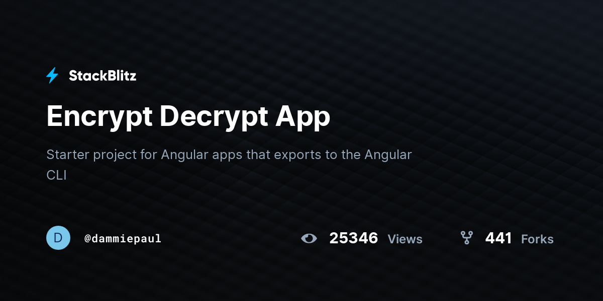 Encrypt Decrypt App - StackBlitz