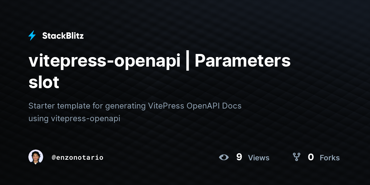 vitepress-openapi | Parameters slot - StackBlitz