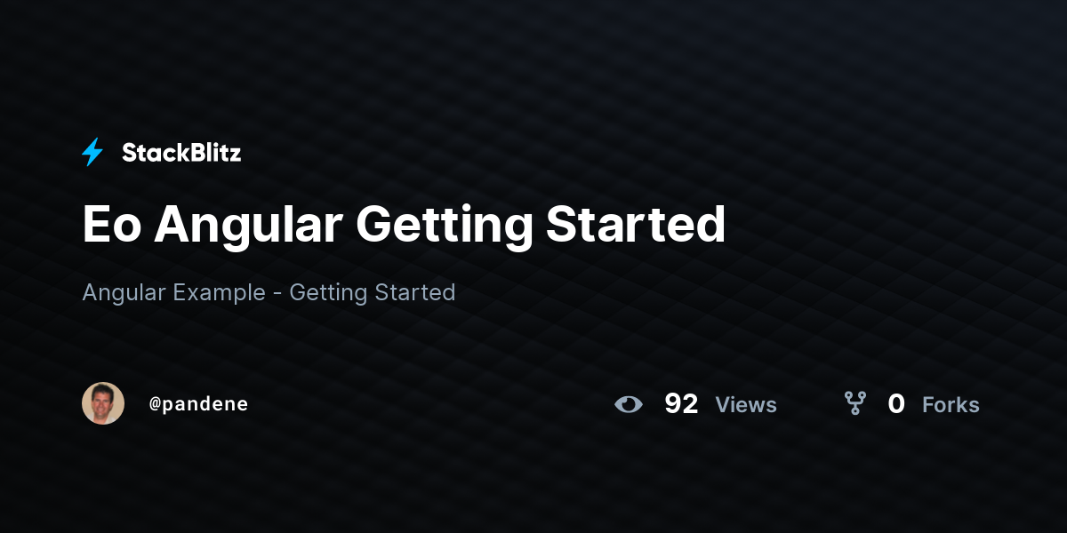 Eo Angular Getting Started - StackBlitz