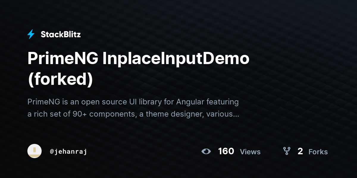 PrimeNG InplaceInputDemo (forked) - StackBlitz