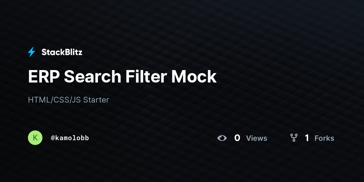 ERP Search Filter Mock - StackBlitz