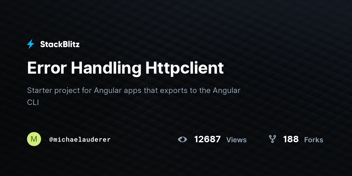 Error Handling Httpclient - StackBlitz