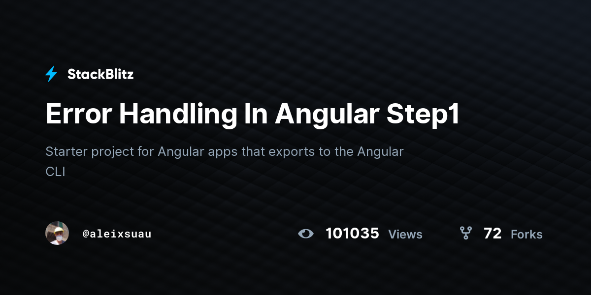 Error Handling In Angular Step1 - StackBlitz
