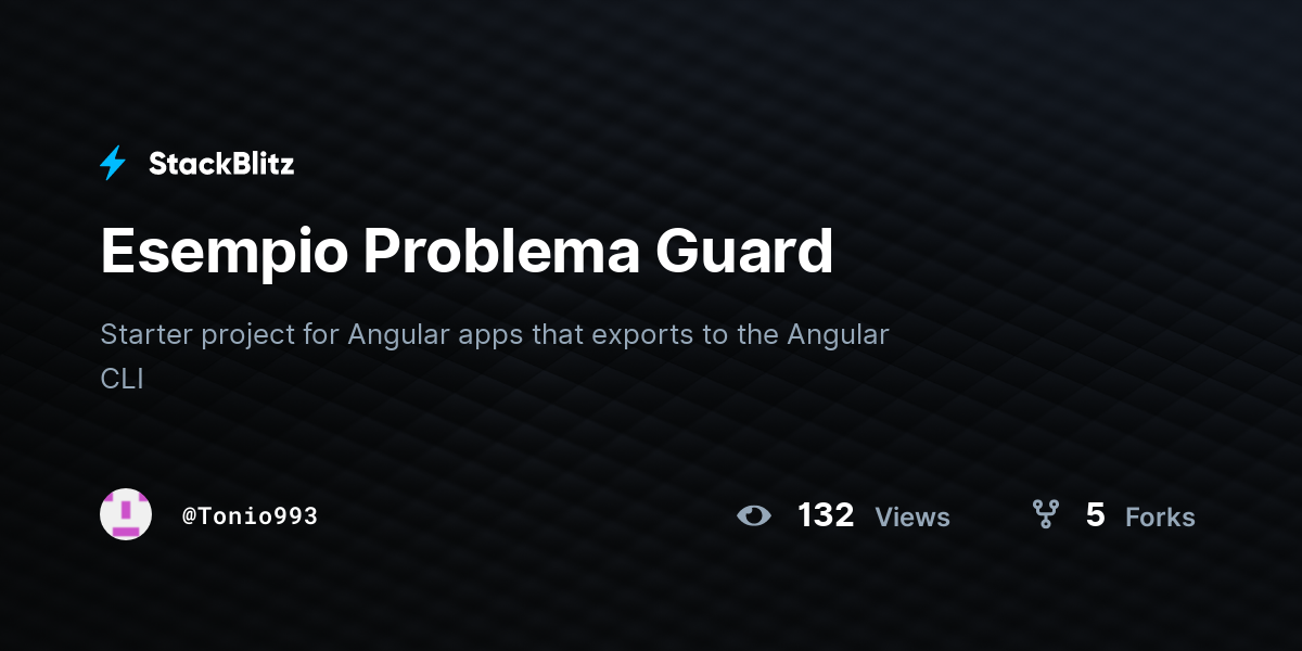 Esempio Problema Guard - StackBlitz