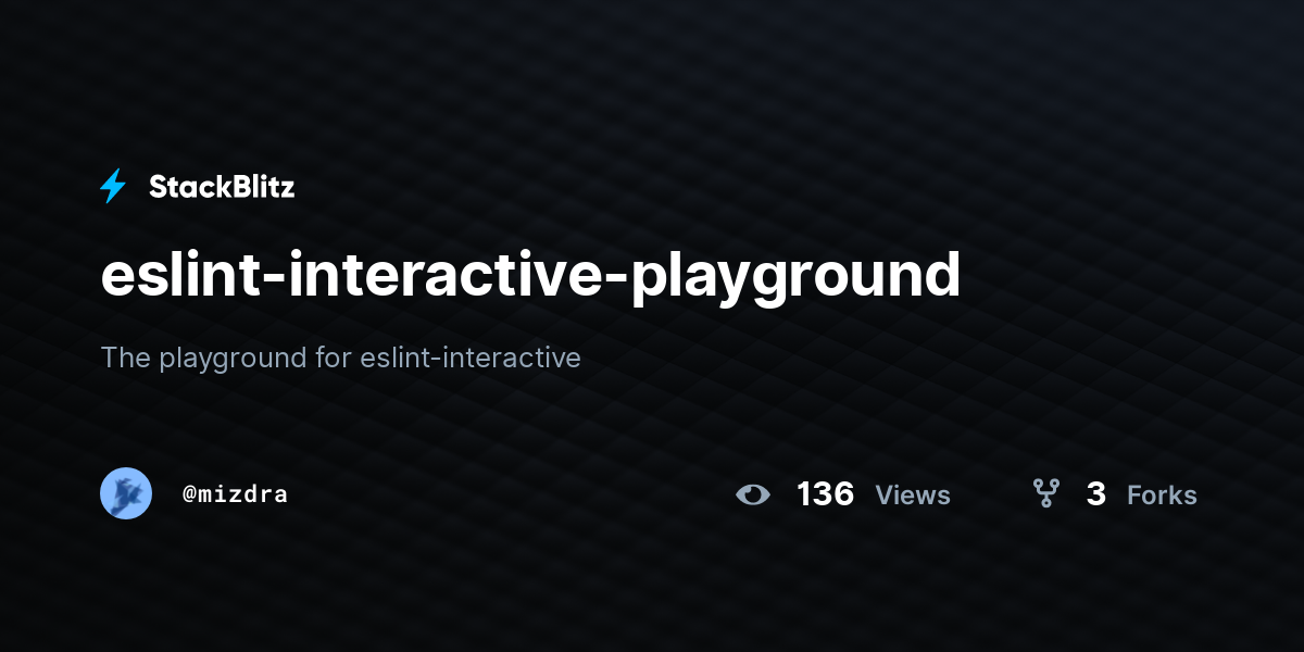 eslint-interactive-playground - StackBlitz