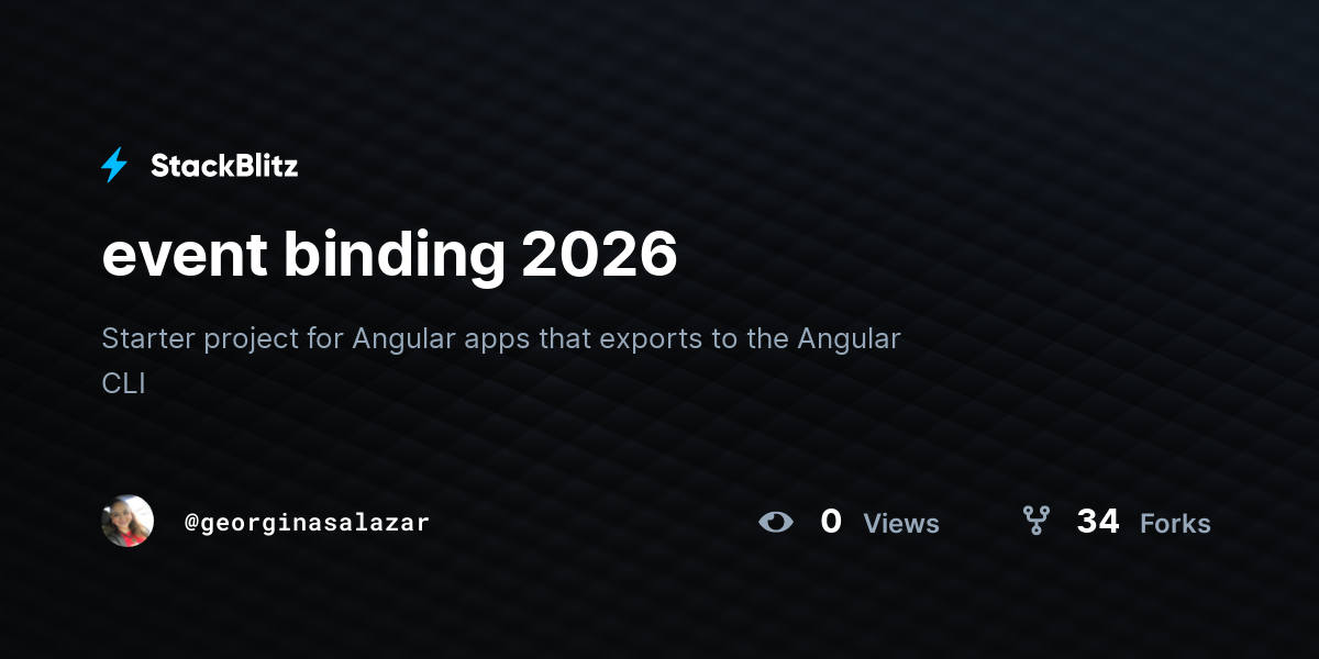 event binding 2026 - StackBlitz