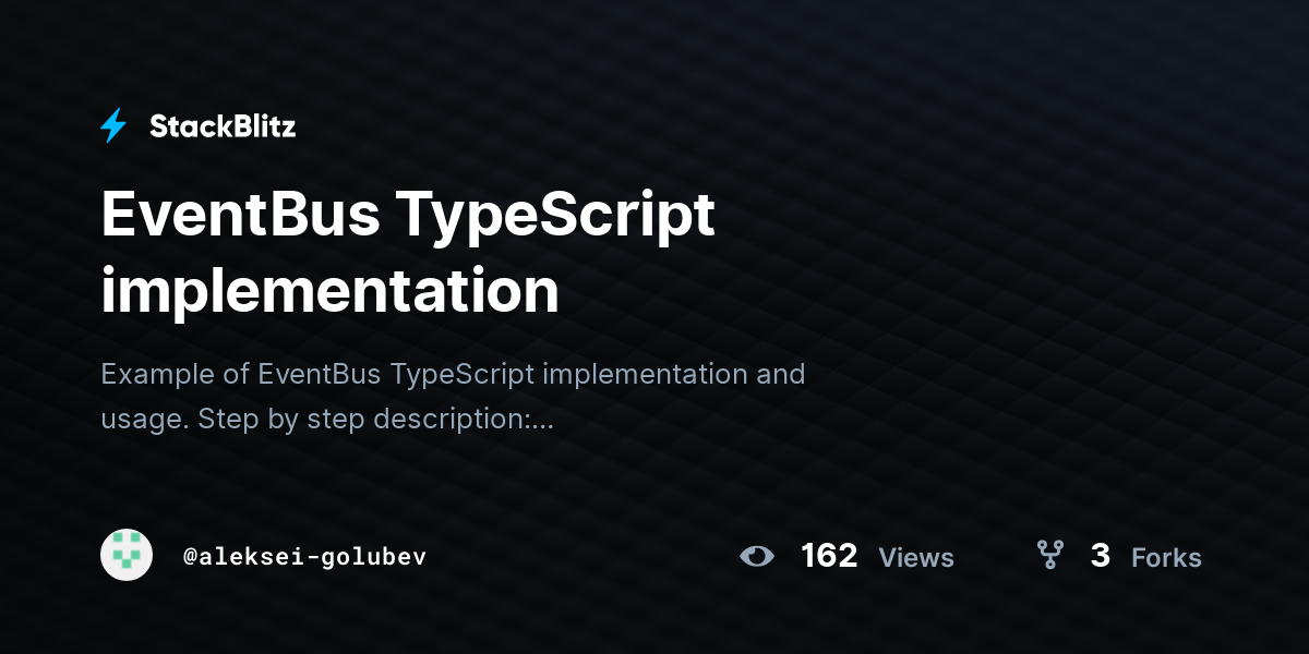 EventBus TypeScript implementation - StackBlitz