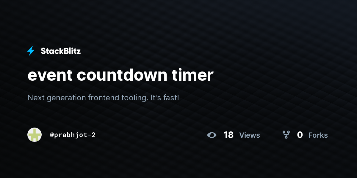 event countdown timer - StackBlitz
