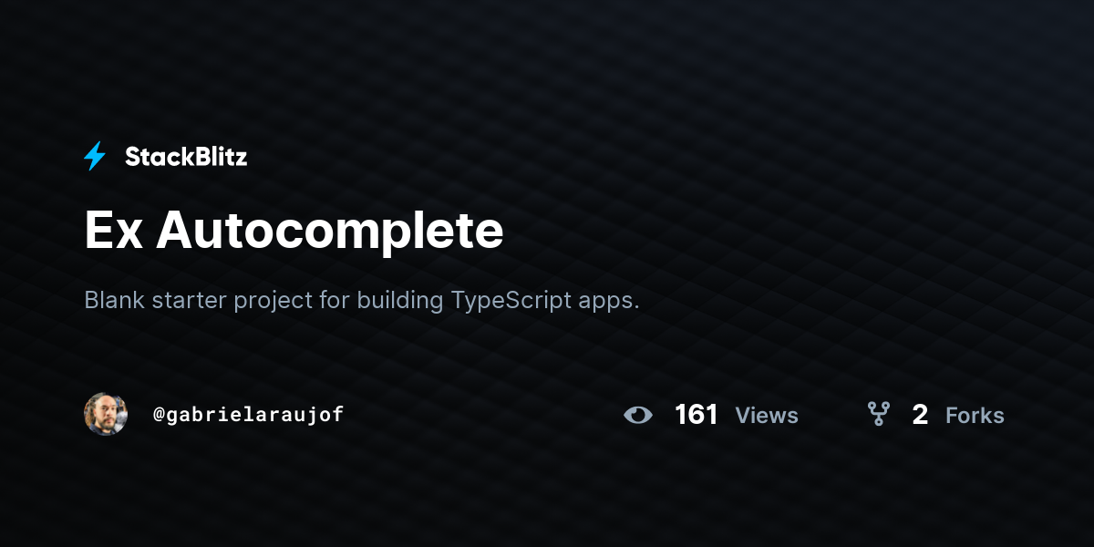 Ex Autocomplete - StackBlitz